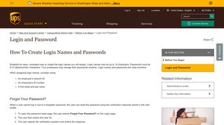UPS CampusShip: Login and Password - United States - UPS.com