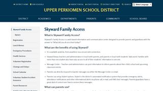 Skyward Family Access - Upper Perkiomen School District