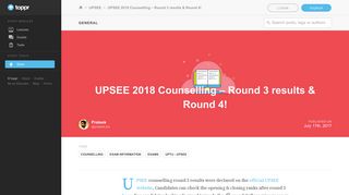 UPSEE Counselling Procedure for 2018 - Read on to find more! - Toppr
