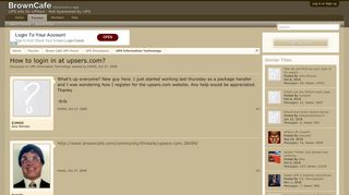 How to login in at upsers.com? | BrownCafe - UPSers talking about UPS