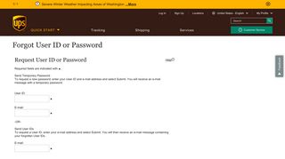 Forgot User ID or Password - UPS CampusShip