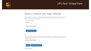 Reset or Recover Login Settings | UPS - UPS Supply Chain Solutions