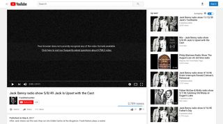 Jack Benny radio show 5/8/49 Jack Is Upset with the Cast - YouTube
