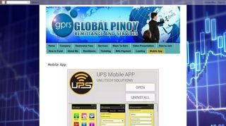 Global Pinoy Remittance & Services - GPRS / UPS: Mobile App