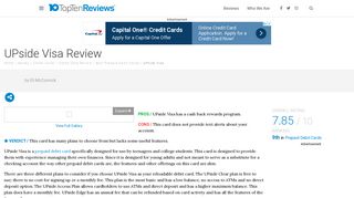 UPside Visa Review - Pros, Cons and Verdict - Top Ten Reviews