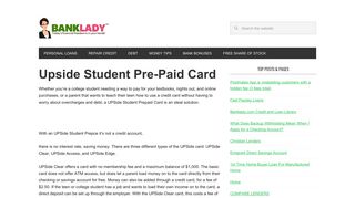 Upside Student Pre-Paid Card - Banklady.com