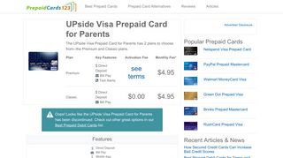UPside Visa Prepaid Card for Parents Review - Prepaid Debit Cards