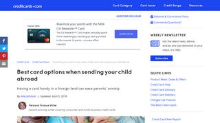 Best card options when sending your child abroad - Credit Cards
