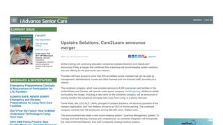 Upstairs Solutions, Care2Learn announce merger | I Advance Senior ...
