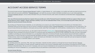 Account Access Service Terms - Upstart