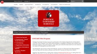 UPSTART Pilot Program - Portage Township Schools