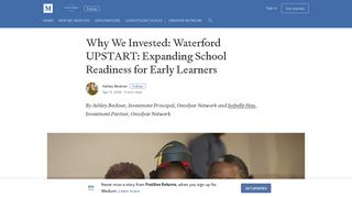 Why We Invested: Waterford UPSTART: Expanding School Readiness ...