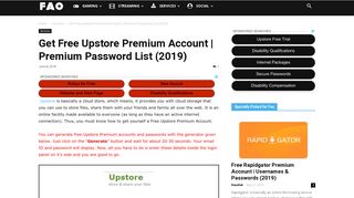 Get Free Upstore Premium Account | Premium Password List (2018)