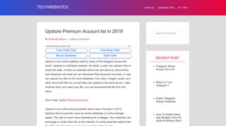 Upstore Premium Account list in 2019 and Link Generator
