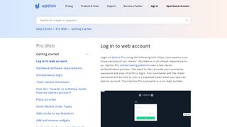 Log in to web account - Upstox