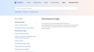Simultaneous login - Upstox