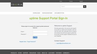 uptime software Support Online | Login
