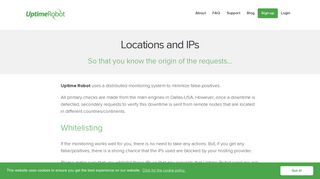 Locations and IPs | Uptime Robot