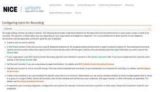Configure Users for Recording - NICE inContact Help Center