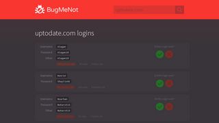 uptodate.com passwords - BugMeNot