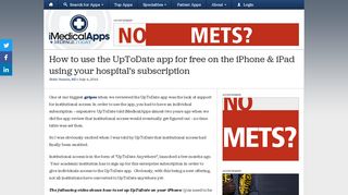 How to use the UpToDate app for free on the iPhone & iPad using ...