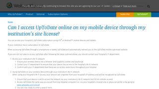 Can I access UpToDate online on my mobile device through my ...