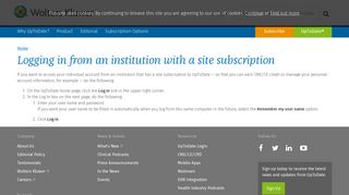 Logging in from an institution with a site subscription | UpToDate