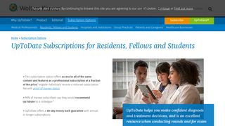 UpToDate Subscriptions for Residents, Fellows and Students ...