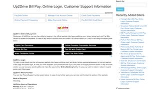 Up2Drive Bill Pay, Online Login, Customer Support Information