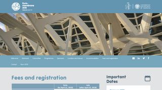 Fees and registration - Euromembrane 2018