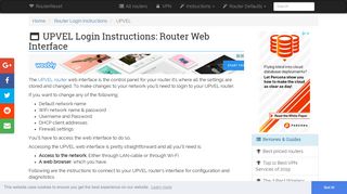 UPVEL Login: How to Access the Router Settings | RouterReset
