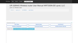 UR-326N4G Wireless router User Manual WRT300N-DD upvel, LLC