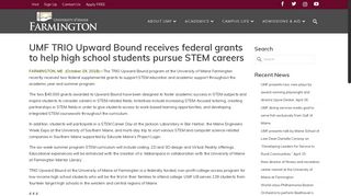 UMF TRIO Upward Bound receives federal grants to help high ...