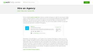 Hire an Agency – Upwork Help Center