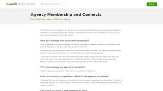 Agency Membership and Connects – Upwork Help Center