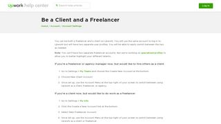 Be a Client and a Freelancer – Upwork Help Center
