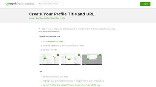 Create Your Profile Title and URL – Upwork Help Center