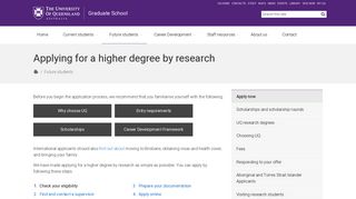Applying for a higher degree by research - UQ Graduate School