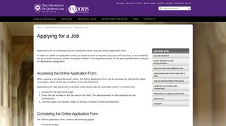 Applying for a Job - UQ Jobs - The University of Queensland, Australia