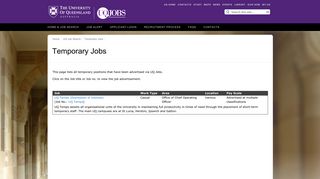 Temporary Jobs - UQ Jobs - The University of Queensland, Australia