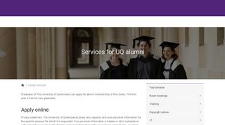 Services for UQ alumni - Library - University of Queensland