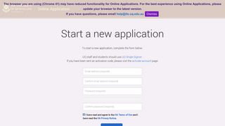 Start a new application - Online Application