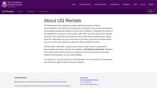 About UQ Rentals - UQ Rentals