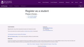 Register as a student - UQ Rentals