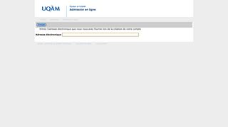 Admission en ligne - Rappel compte temporaire - UQAM