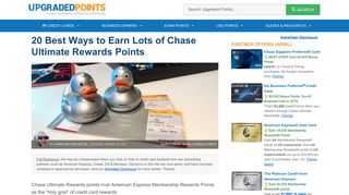 20 Best Ways to Earn Lots of Chase Ultimate Rewards Points [2019]