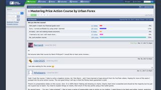 Mastering Price Action Course by Urban Forex @ Forex Factory