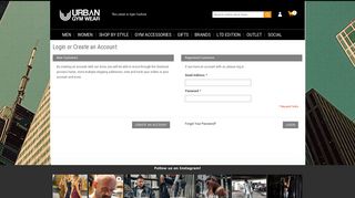 Customer Login - Urban Gym Wear