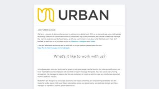 Urban Massage - Jobs
