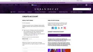 Create Account | Urban Decay